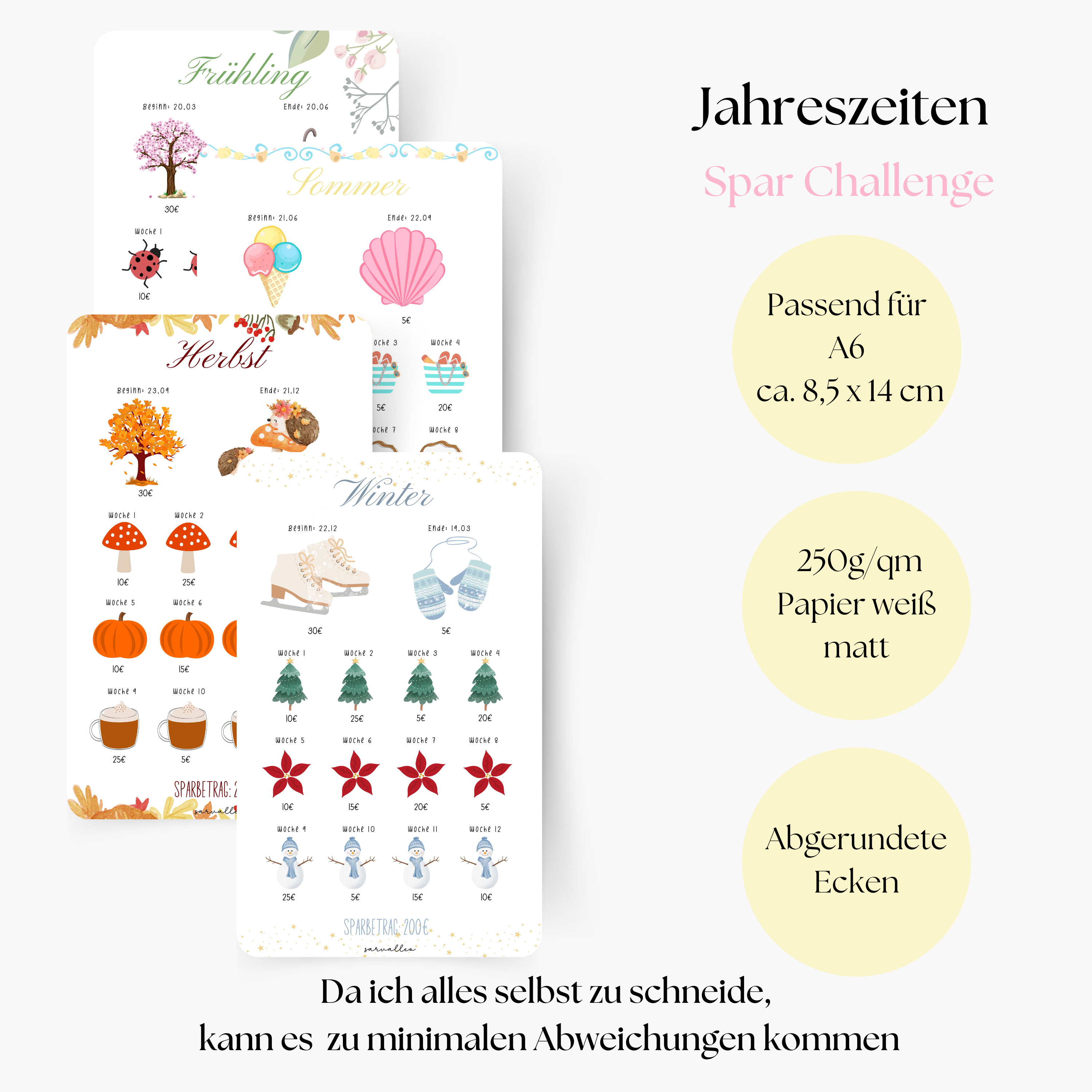 Jahreszeiten Sparchallenge
