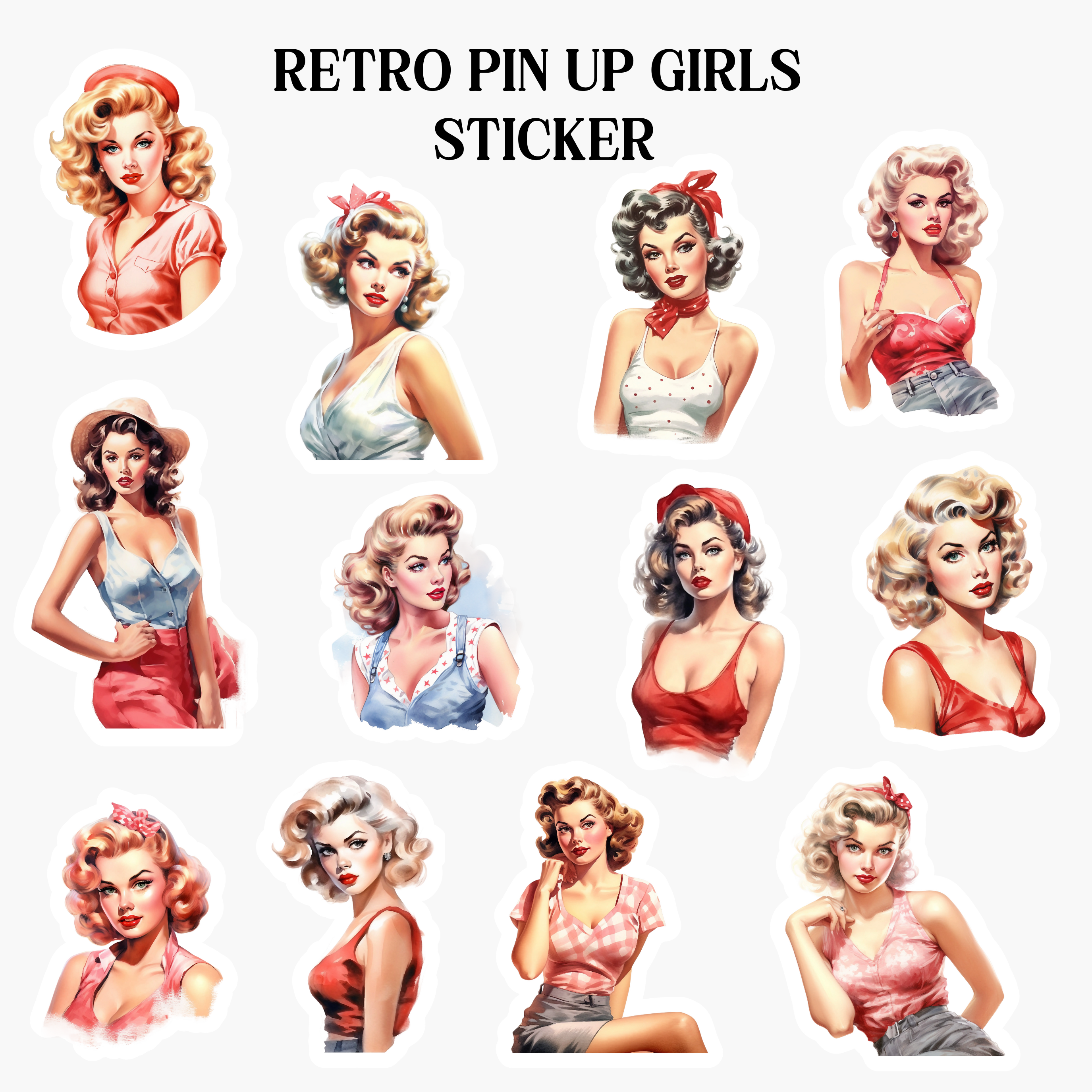 12 Pin Up Girls Sticker