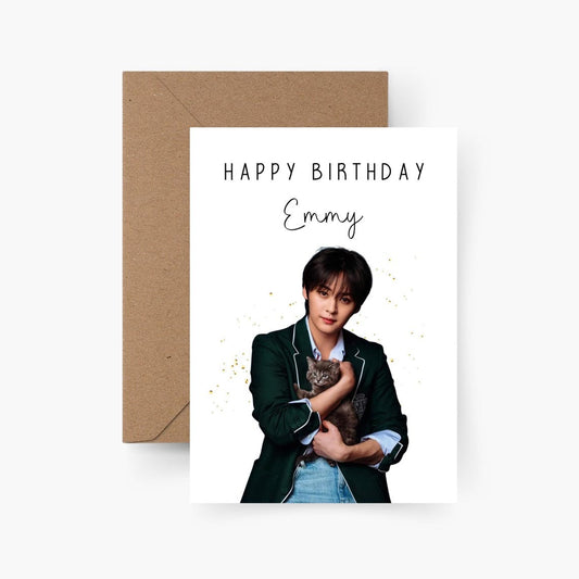 Geburtstagskarte Stray Kids personalisiert mit Namen A6 Lee Know