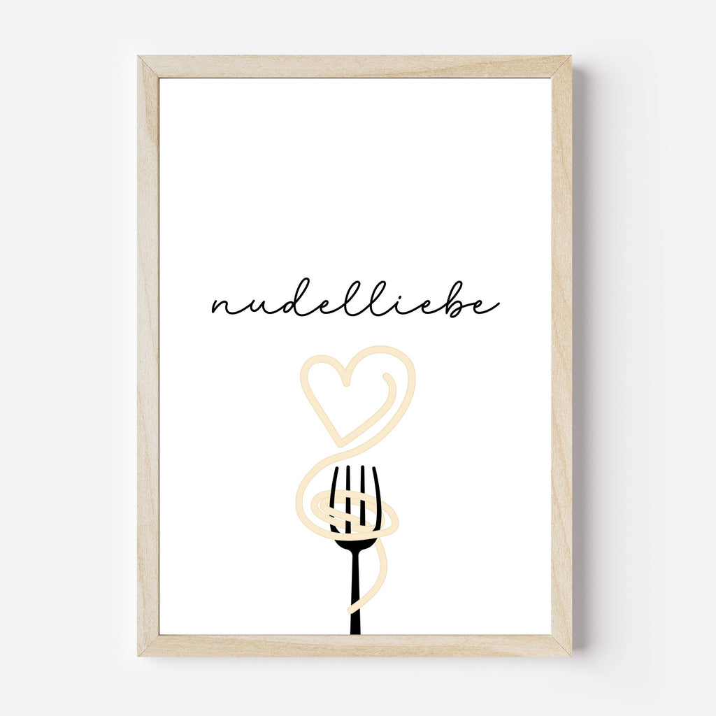 Nudelliebe Poster A4 | Typografie