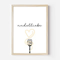 Nudelliebe Poster A4 | Typografie