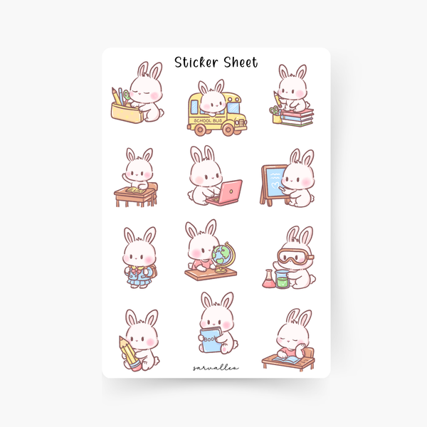 Hasen Schule Sticker Sheet
