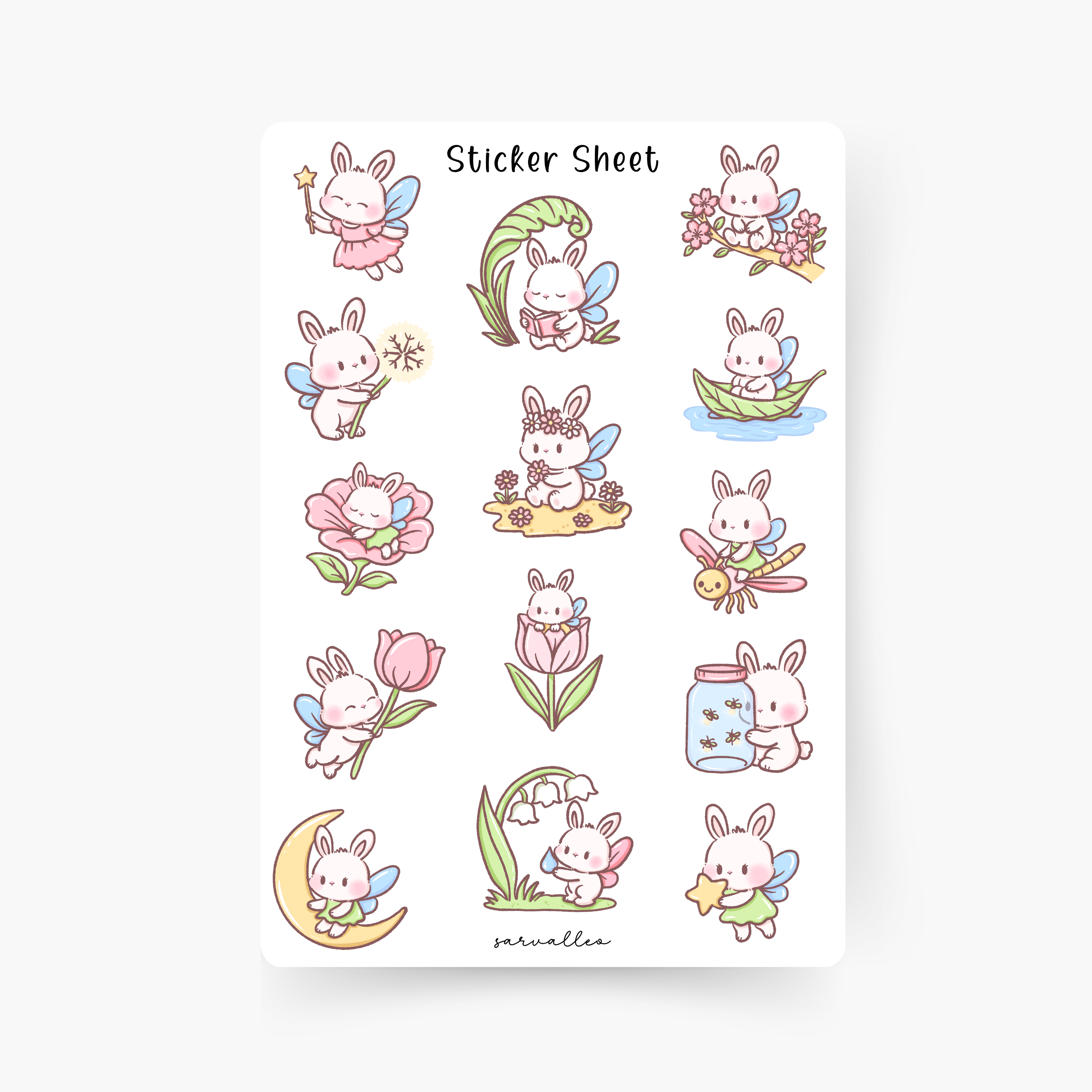 Hasen Frühling Sticker Sheet