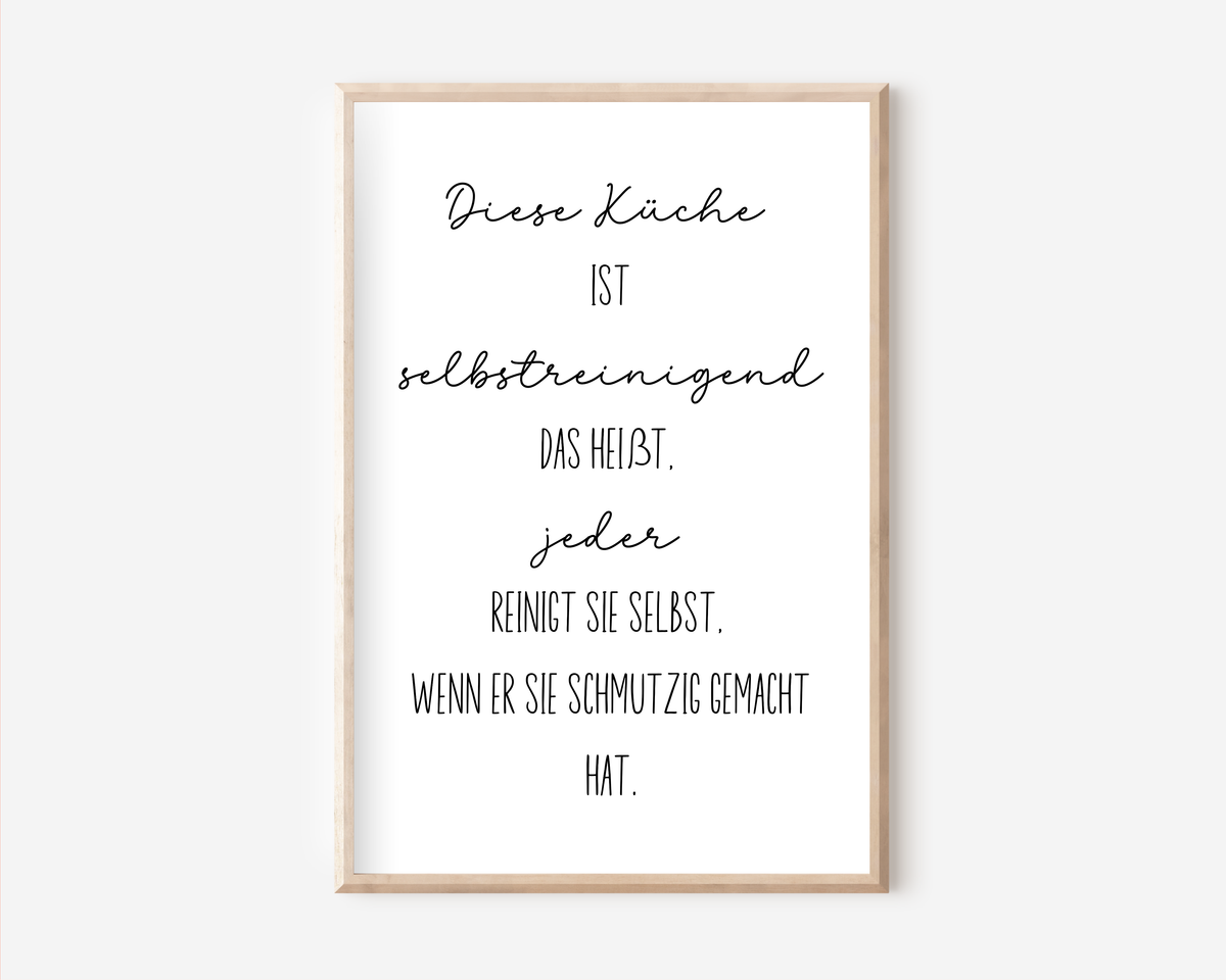 Lustiges Küchen Poster | Typografie
