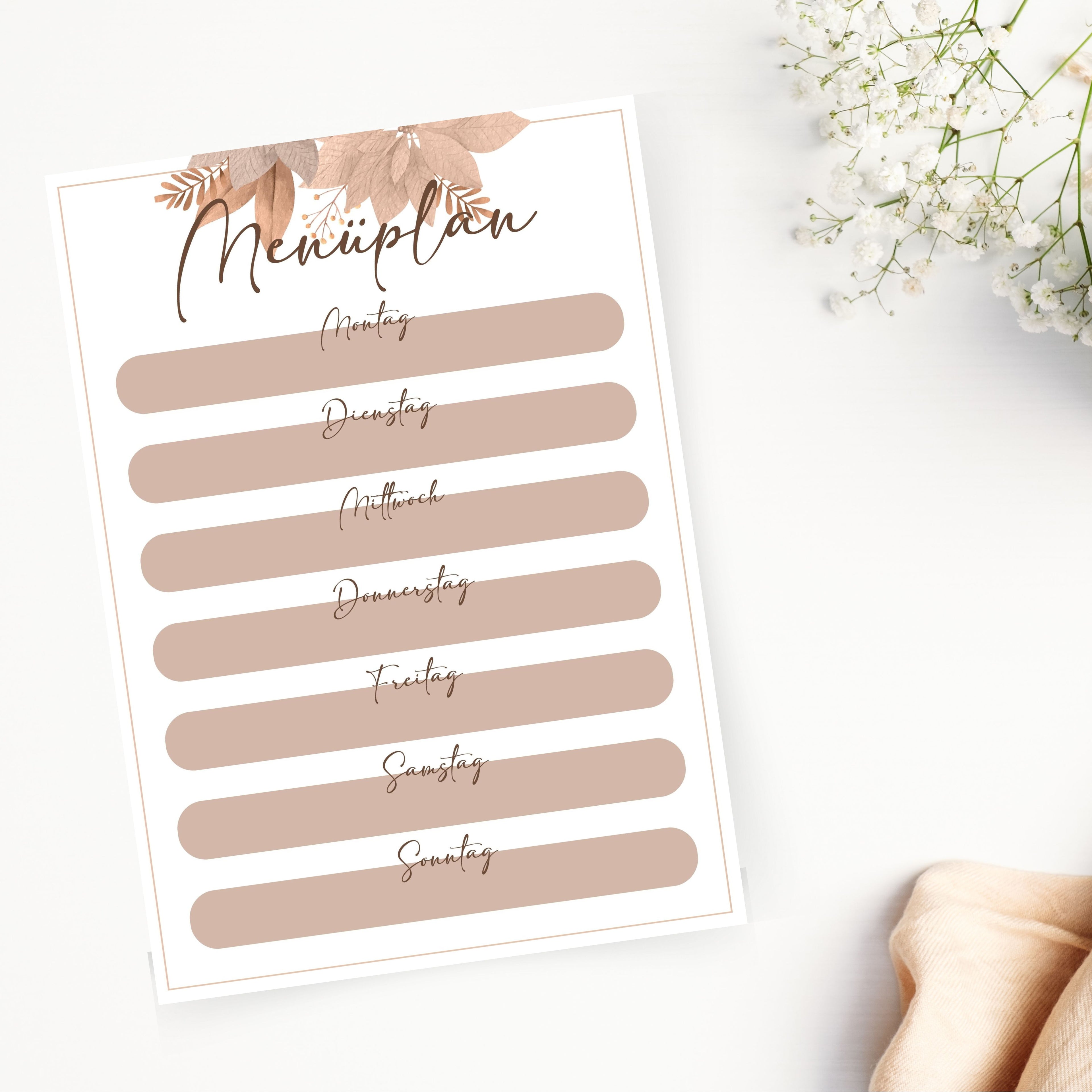 Menüplan laminiert A5