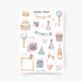 Geburtstag 3 Sticker Sheet