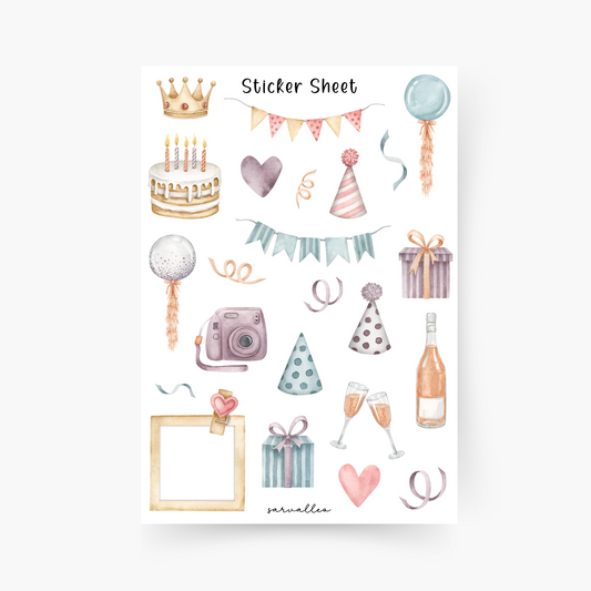 Geburtstag 3 Sticker Sheet