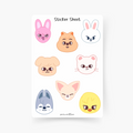 Skzoo Face Sticker Sheet