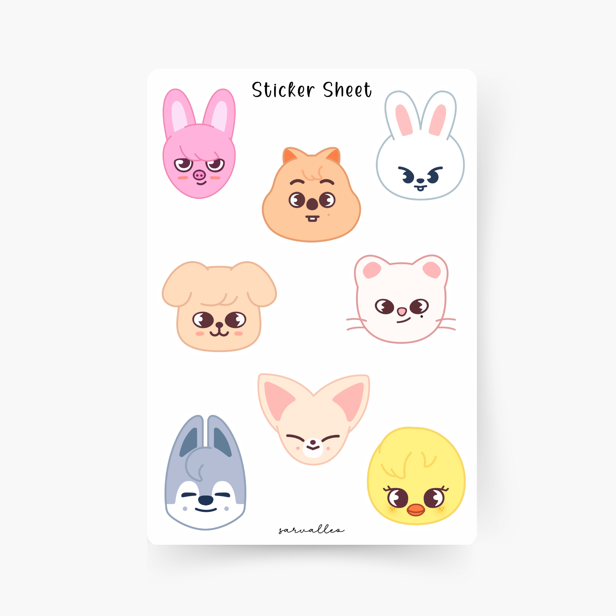 Skzoo Face Sticker Sheet