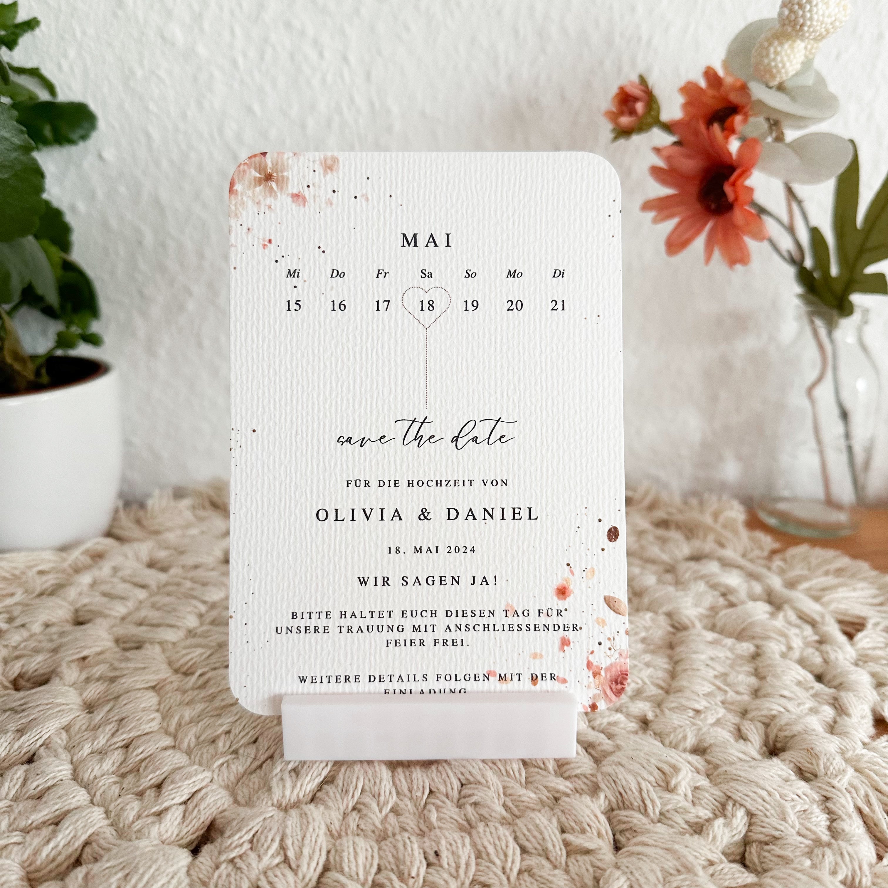 Save the Date Karte personalisiert | Einladung zur Hochzeit A6