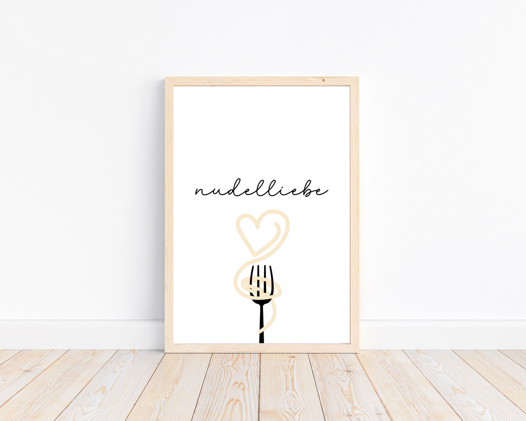 Nudelliebe Poster A4 | Typografie