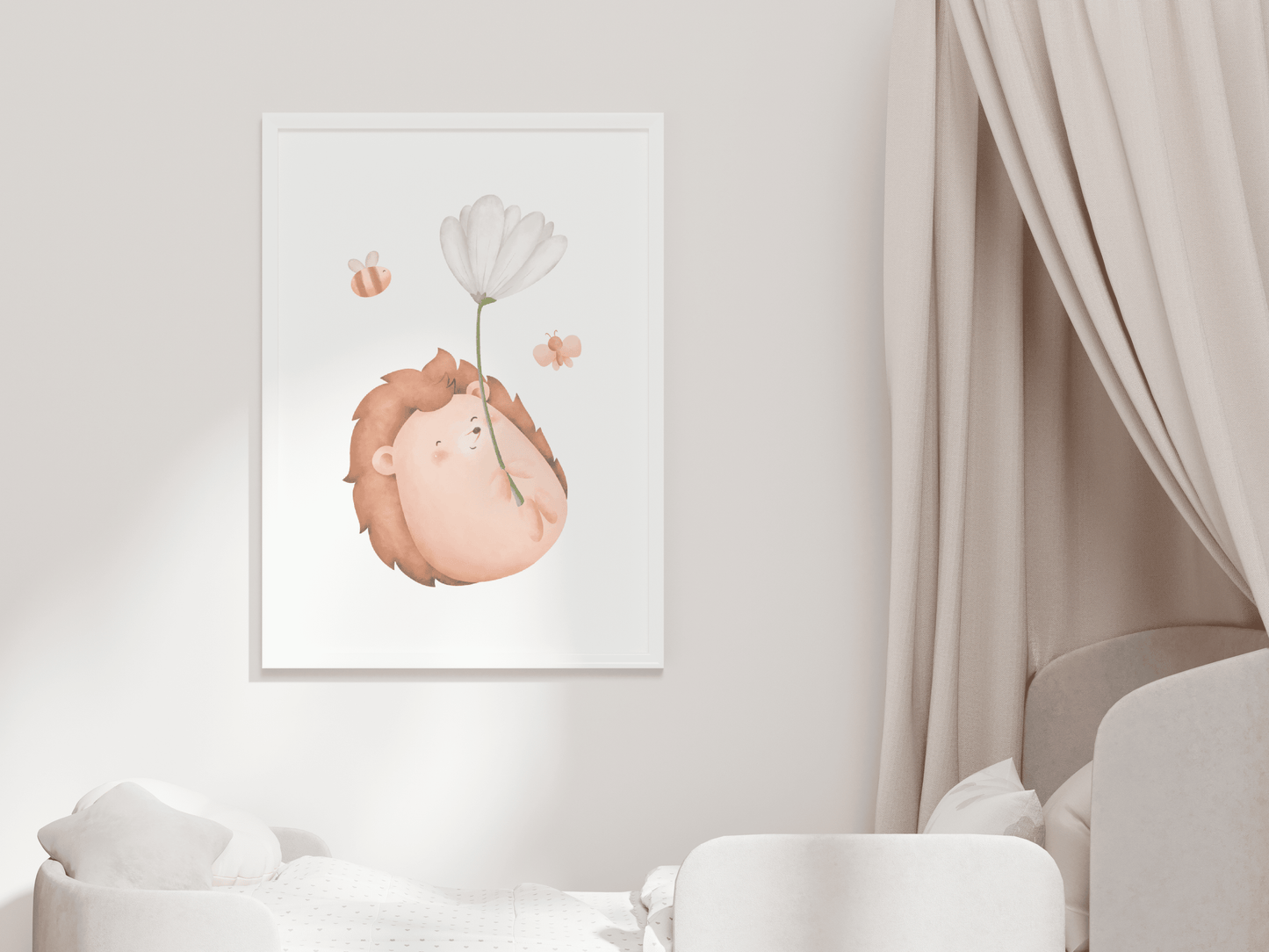 Igel mit Blume Poster | Kinderzimmer