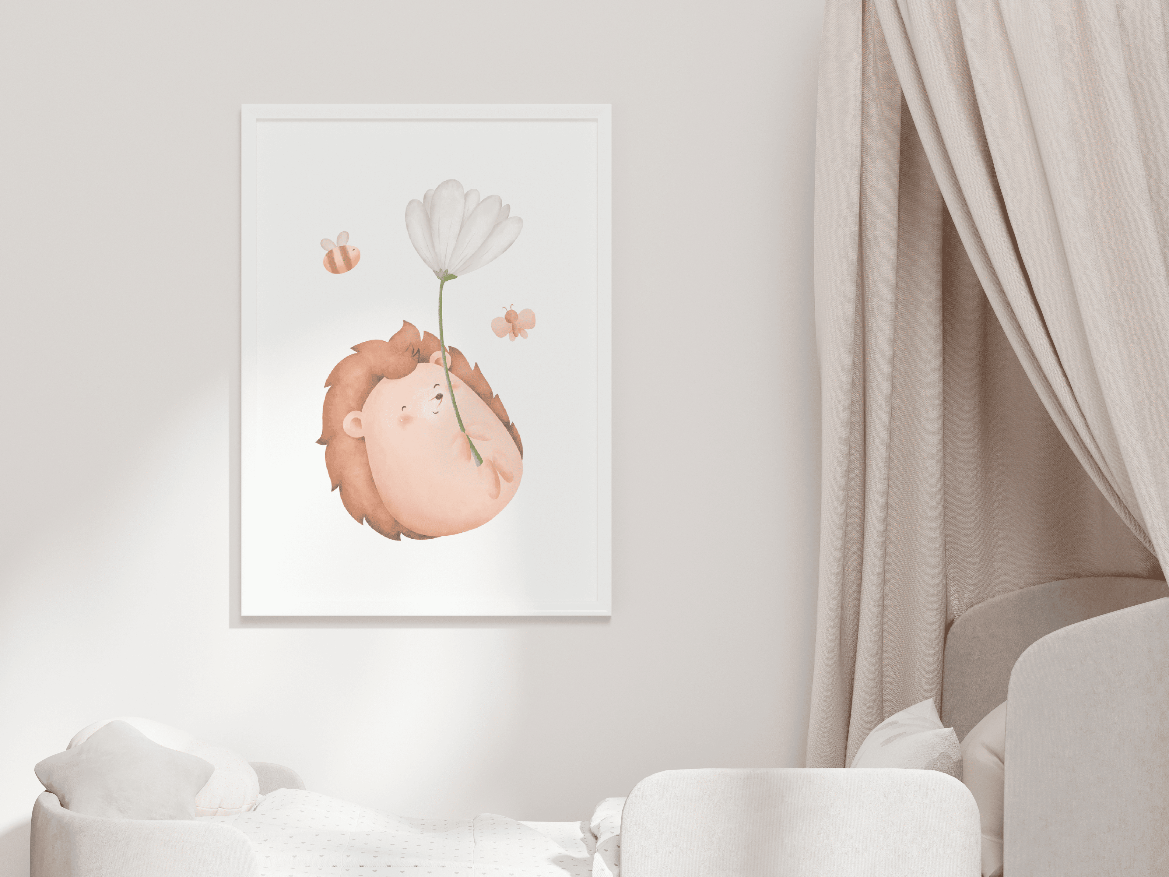 Igel mit Blume Poster | Kinderzimmer
