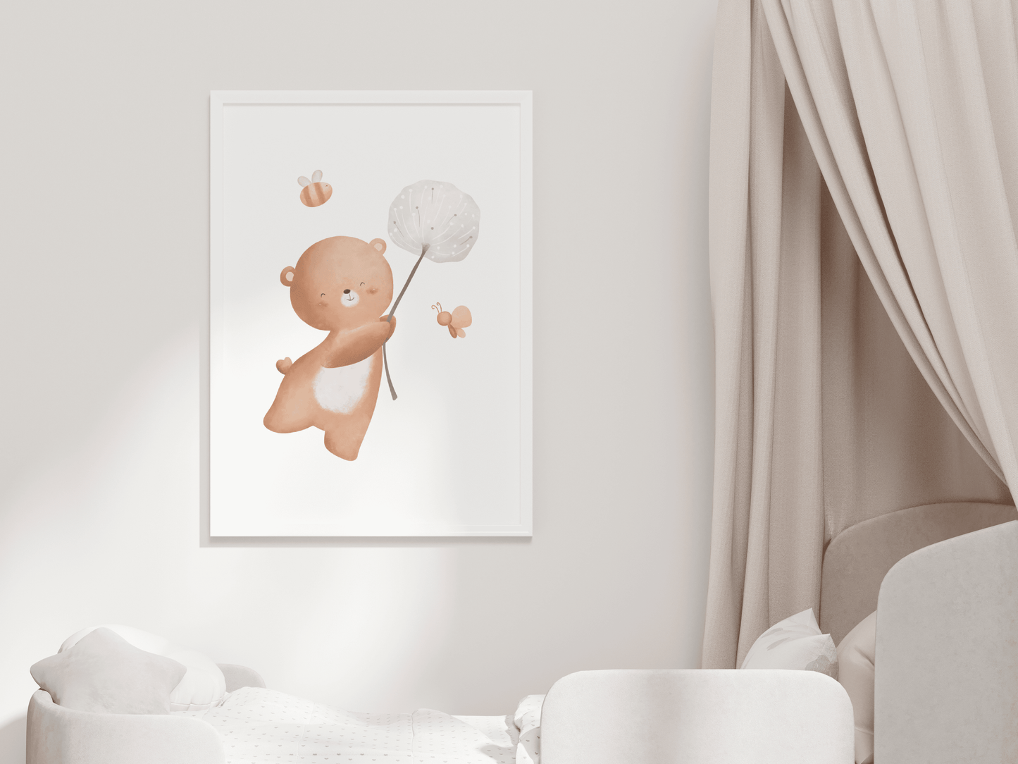 Bär mit Blume Poster | Kinderzimmer