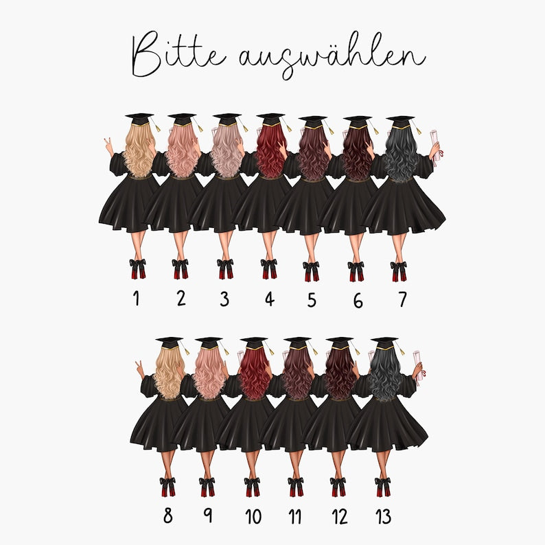 Abi Karte Mädchen personalisiert mit Name und Jahr Karte A6
