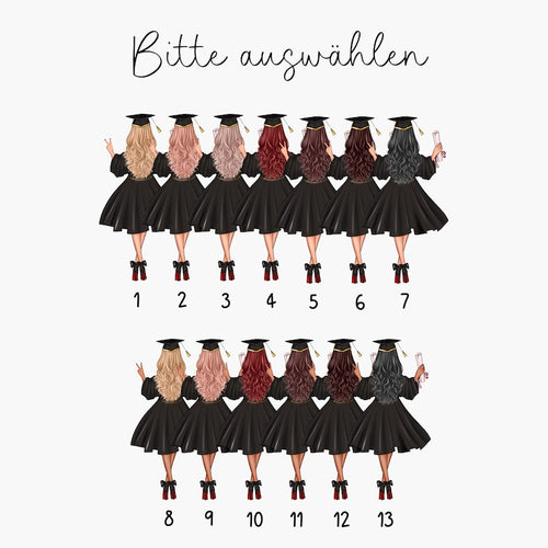 Abi Karte Mädchen personalisiert mit Name und Jahr Karte A6