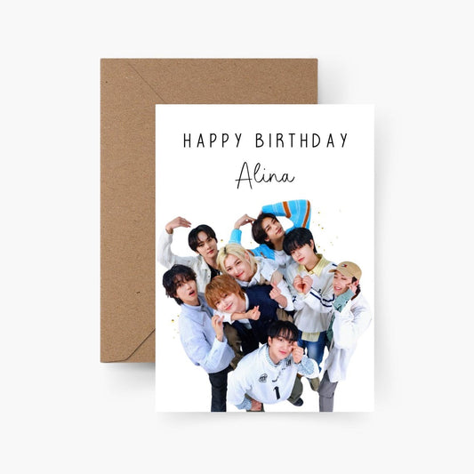 Geburtstagskarte Stray Kids personalisiert mit Namen A6