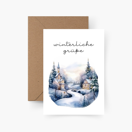 Weihnachtskarte Winterliche Grüße A6