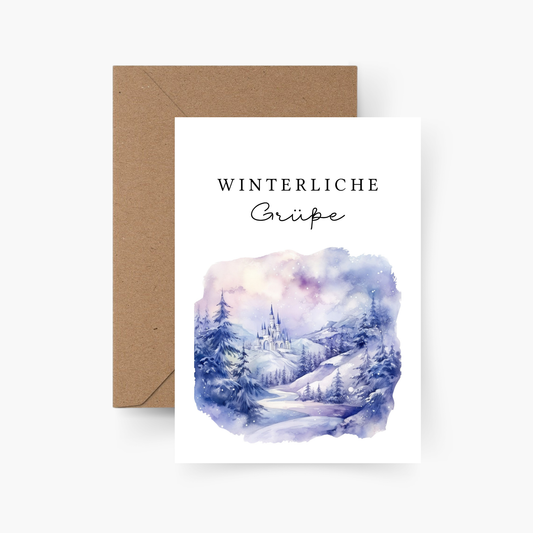 Weihnachtskarte Winterliche Grüße A6