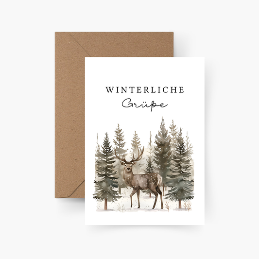 Weihnachtskarte Winterliche Grüße A6