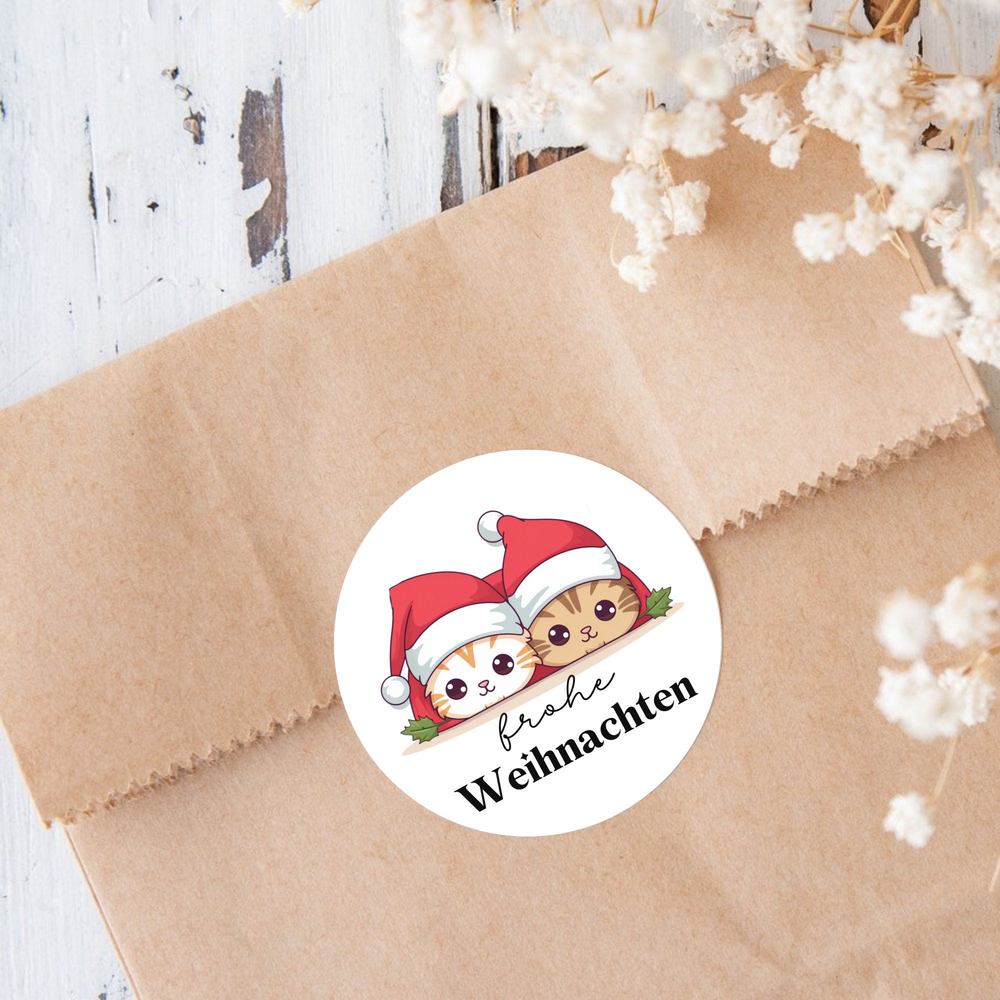 Frohe Weihnachten Sticker Katzen